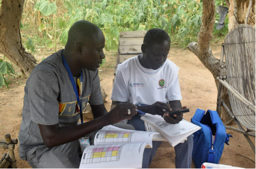 IPA enumerator with a community health worker in Ziniare health district