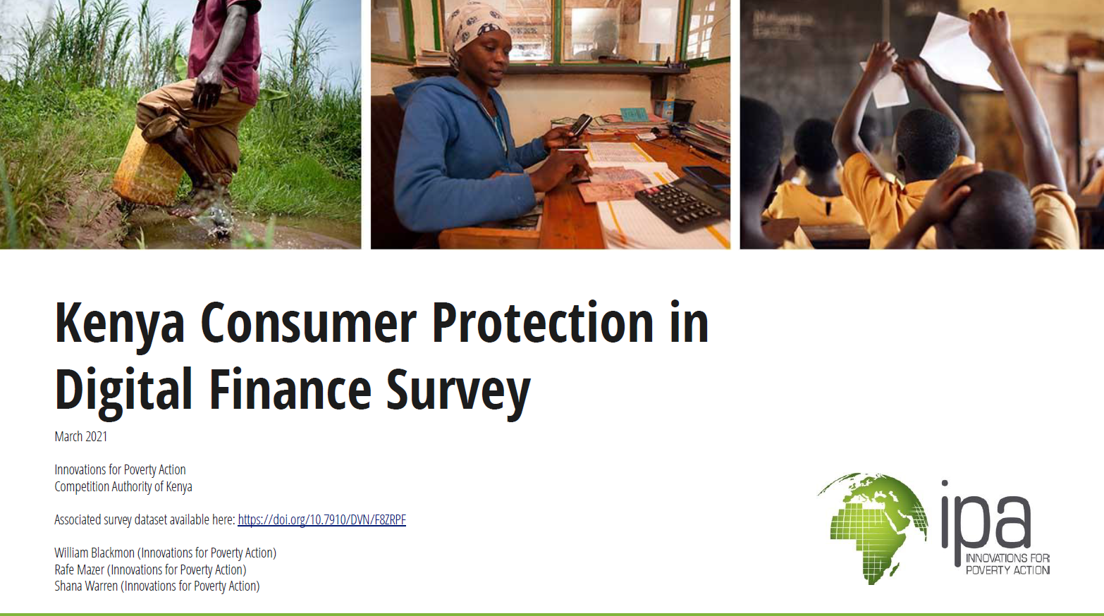 Screenshot of title slide of Kenya consumer survey presentation slide deck