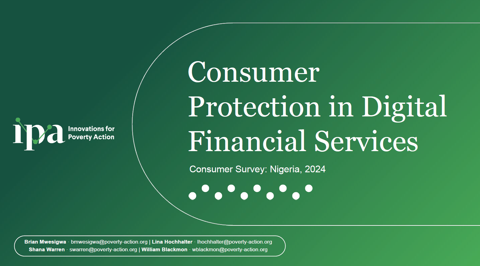 Screenshot of title slide from Nigeria survey presentation slide deck