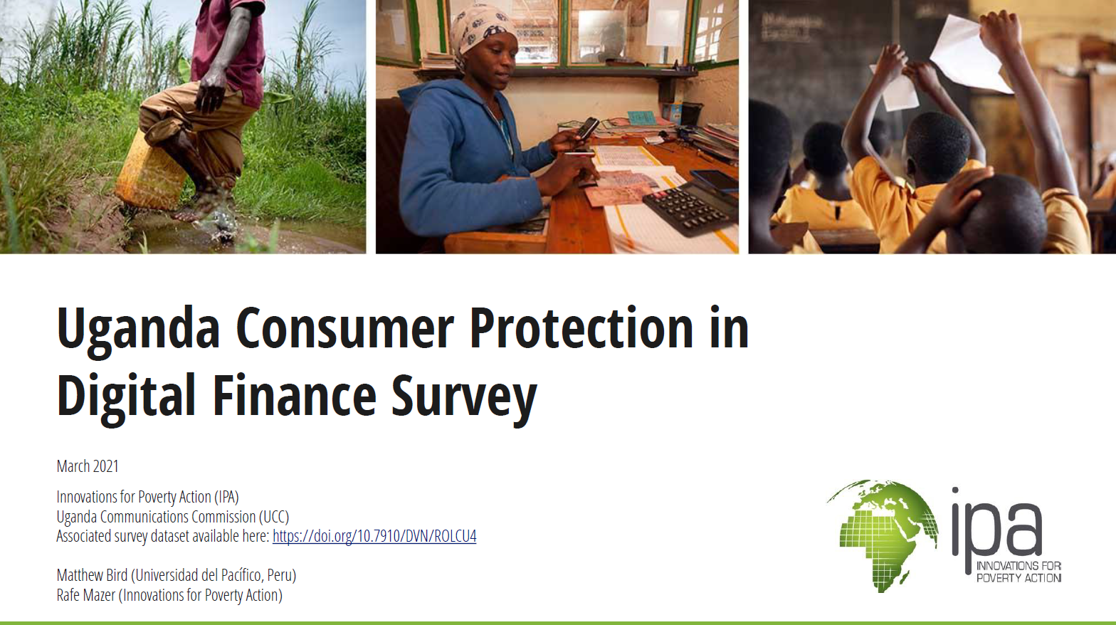 Screenshot of title slide of Uganda consumer survey presentation slide deck