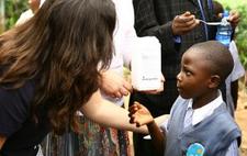 A child is given deworming medicine in Kenya A child is given deworming medicine in Kenya