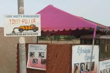 Lack of proper sanitation services is a problem in the developing world. An advertisement for waste management in Accra, Ghana.