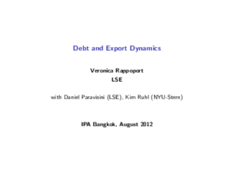 Debt and Export Dynamics