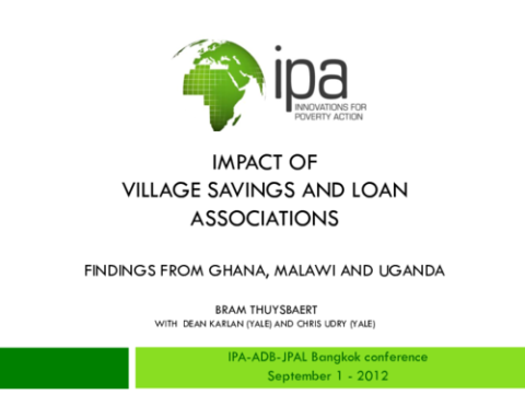 Impact of Village Savings and Loan Associations