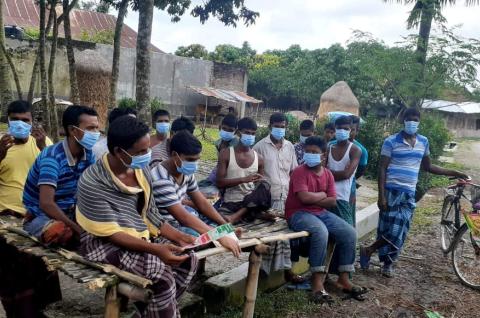 People wearing masks in Bangladesh