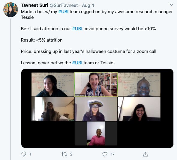 Tavneet Suri's tweet Tavneet Suri's tweet
